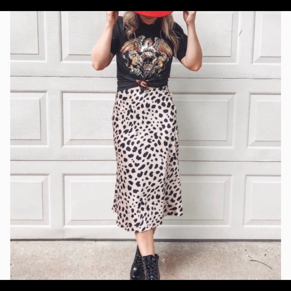 Satin Midi Skirt